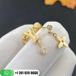 louis vuitton idylle blossom lv ear stud yellow gold and diamond