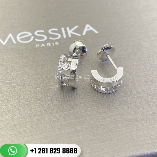 Messika Move Romane Mini Hoops Earrings Diamond White Gold
