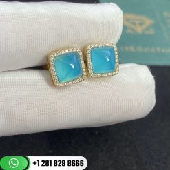 Marli Cleo Diamond Stud Pyramid Earrings Turquoise