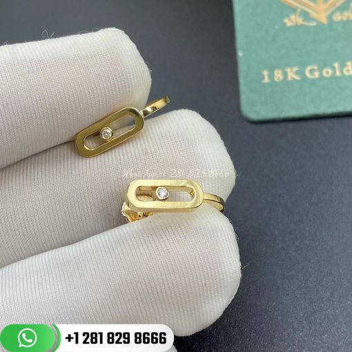 Move Classique mini diamond hoop earrings for women 10050-YG