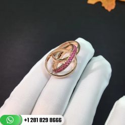 Trinity ring, medium model, 18K white gold, 18K rose gold, 18K yellow gold. Width: 3.53mm.
