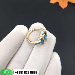 Tiffany T Turquoise Wire Ring in 18k Gold.