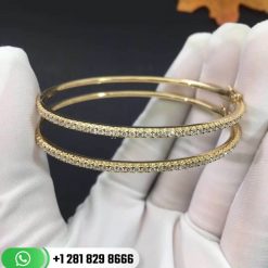 Tiffany Metro Hinged Bangle in 18k Gold with Diamonds Medium