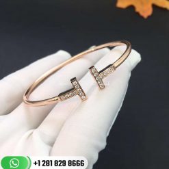 Tiffany T Diamond Wire Bracelet in 18k White Gold Medium