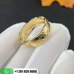 Chanel Coco Crush Ring Quilted Motif Small Version 18k Yellow Gold