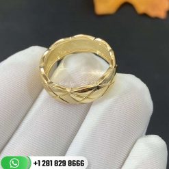 Chanel Coco Crush Ring Quilted Motif Small Version 18k Yellow Gold