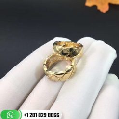 Chanel Coco Crush Ring Quilted Motif Small Version 18k Yellow Gold