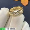 Chanel Coco Crush Ring Quilted Motif Small Version 18k Gold&diamonds