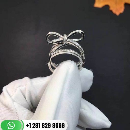 Chanel Ruban Ring 18k White Gold Ref. J11142