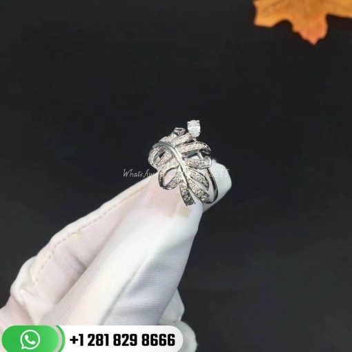 Chanel Plume De Chanel Ring 18k White Gold Whit Diamonds