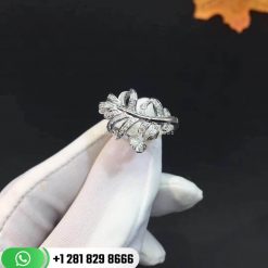 Chanel Plume De Chanel Ring 18k White Gold Whit Diamonds