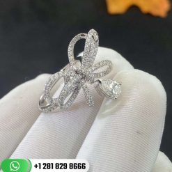 Chanel Ruban Ring - J4543 18k White Gold Whit Diamonds