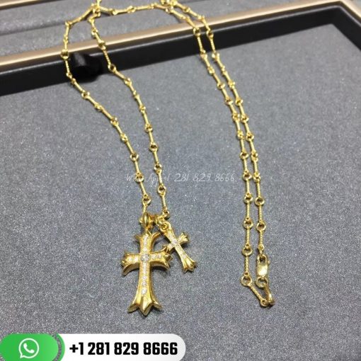 Chrome Hearts 18k Gold Paved Diamond Cross