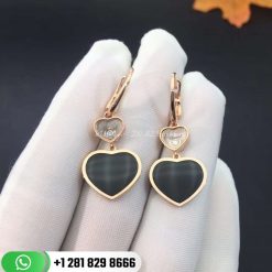 Chopard Happy Hearts Earrings Diamonds Onyx 837482-5210