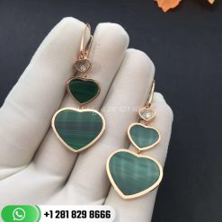 Chopard Happy Hearts Earrings Diamonds Malachite 837482-5113