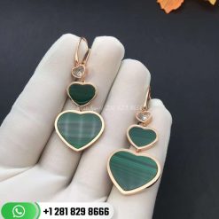 Chopard Happy Hearts Earrings Diamonds Malachite 837482-5113