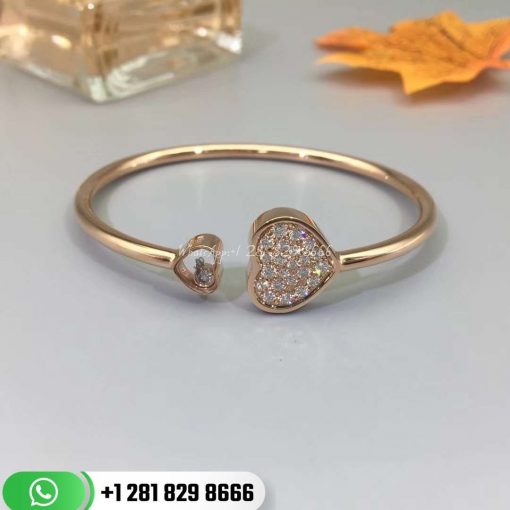 Chopard Happy Hearts Bangle 18k Gold Diamonds @857482-5900