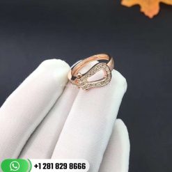 Fred Force 10 Ring Medium Model 18k Pink Gold and Diamonds -4B0383