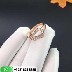 Fred Force 10 Ring Medium Model 18k Pink Gold and Diamonds -4B0383