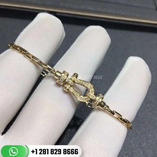 Fred Force 10 Bracelet 18k Yellow Gold and Diamonds Medium Model -0B0071