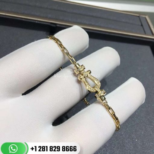 Fred Force 10 Bracelet 18k Yellow Gold and Diamonds Medium Model -0B0071