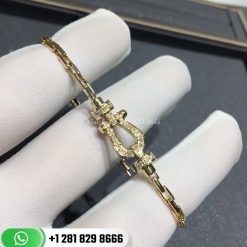 Fred Force 10 Bracelet 18k Yellow Gold and Diamonds Medium Model -0B0071