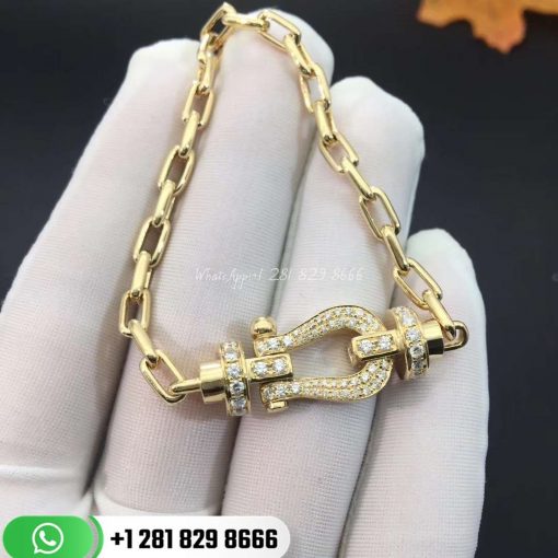 Fred Force 10 Bracelet 18k Yellow Gold and Diamonds Large Model