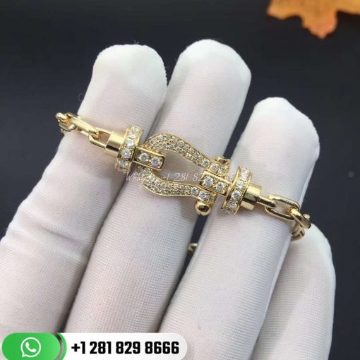 Fred Force 10 Bracelet 18k Yellow Gold and Diamonds Large Model
