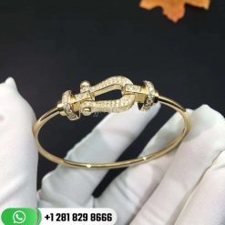 Fred Force 10 Bracelet 18k Yellow Gold and Diamonds Large Model -0B0050