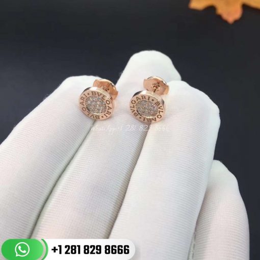 BVLGARI BVLGARI 18 kt rose gold single stud earring with pavé diamonds (0.27 ct) REF . 354731