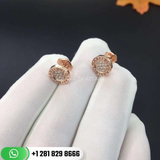 BVLGARI BVLGARI 18 kt rose gold single stud earring with pavé diamonds (0.27 ct) REF . 354731