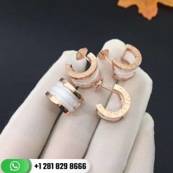 Bvlgari B.zero1 Earrings in 18kt Rose Gold and White Ceramic -346464