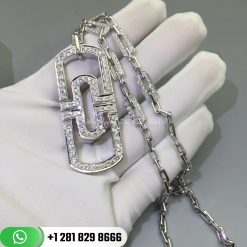 Bvlgari Parentesi 18k Gold Pendant Necklace with Full Pavé Diamonds