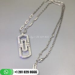 Bvlgari Parentesi 18k Gold Pendant Necklace with Full Pavé Diamonds