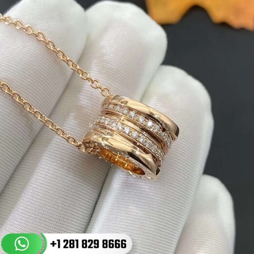 REF . 355060 B.zero1 Design Legend necklace with 18 kt rose gold pendant set with pavé diamonds (0.20 ct) on the spiral and 18 kt rose gold chain.