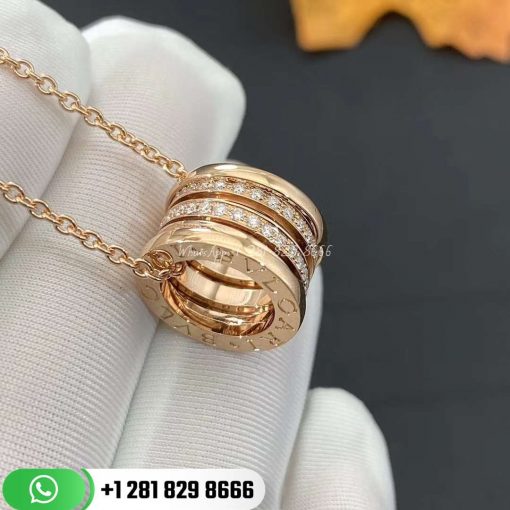 REF . 355060 B.zero1 Design Legend necklace with 18 kt rose gold pendant set with pavé diamonds (0.20 ct) on the spiral and 18 kt rose gold chain.