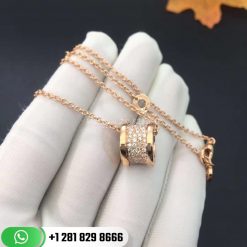Bvlgari B.zero1 Necklace With18k Gold Pendant Set with Pavé Diamonds on the Spiral