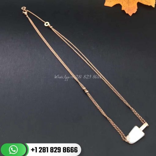 REF . 356132 BVLGARI BVLGARI Gelati 18 kt rose gold necklace with mother-of-pearl and pavé diamonds.