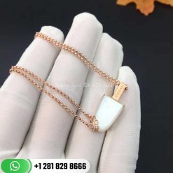 REF . 356132 BVLGARI BVLGARI Gelati 18 kt rose gold necklace with mother-of-pearl and pavé diamonds.