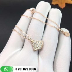 REF . 351051 DIVAS’ DREAM necklace in 18 kt rose gold with pavé diamonds. 16-17 (41-43 cm) long.