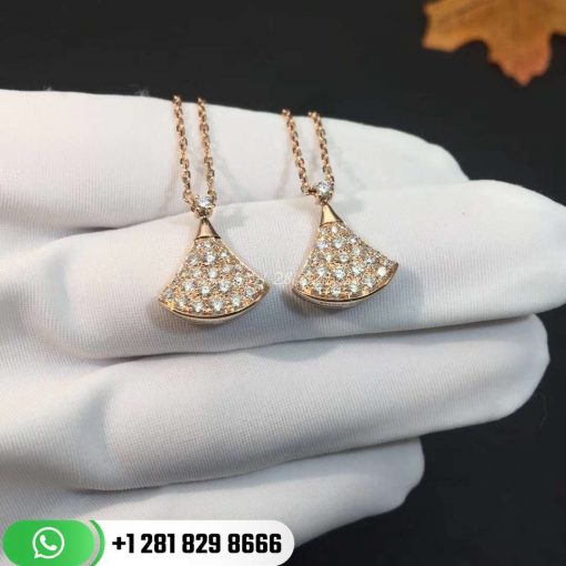 REF . 351051 DIVAS’ DREAM necklace in 18 kt rose gold with pavé diamonds. 16-17 (41-43 cm) long.