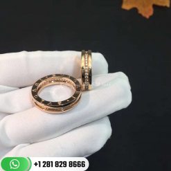 REF . 342872 B.zero1 one-band ring in 18 kt rose gold, set with pavé diamonds on the spiral.