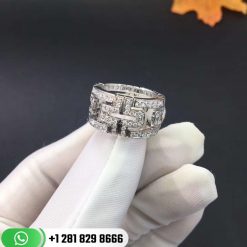Bvlgari Parentesi 18k Gold Band Ring with Pavé Diamonds