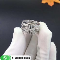 REF . 853963 Parentesi 18k white gold band ring set pavé diamonds