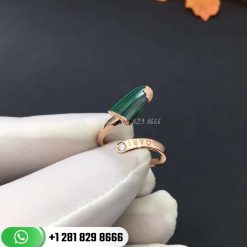 Bvlgari BVLGARI Gelati 18k Gold Ring Set with Malachite and Pavé Diamonds