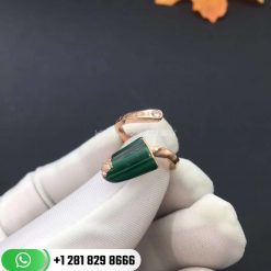 REF . 354781 BVLGARI BVLGARI Gelati 18 kt rose gold ring set with malachite and pavé diamonds.