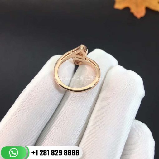 REF . 353800 DIVAS’ DREAM small contraire ring in 18 kt rose gold, set with mother-of-pearl and pavé diamonds (0.14 ct).