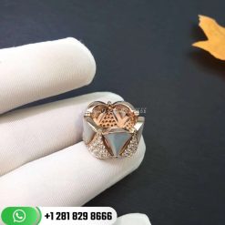 REF . 349788 DIVAS’ DREAM ring in 18 kt rose gold, set with mother-of-pearl elements and pavé diamonds.