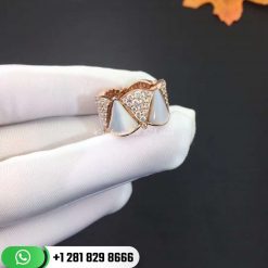 REF . 349788 DIVAS’ DREAM ring in 18 kt rose gold, set with mother-of-pearl elements and pavé diamonds.
