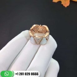 REF . 349788 DIVAS’ DREAM ring in 18 kt rose gold, set with mother-of-pearl elements and pavé diamonds.